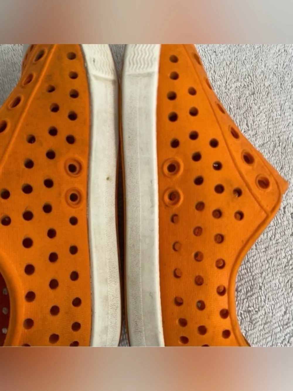 Native Shoes Kids Jefferson City Orange White Slip-on Sneakers Size C7 Casual